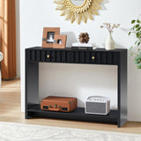 Entryway Console Table with Fluted Drawers, Mid Century Entryway Table with Storage