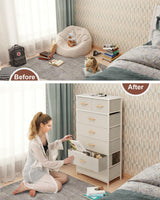 Products Vertical Dresser Storage Tower - Sturdy Steel Frame, Wood Top, Easy Pull Fabric