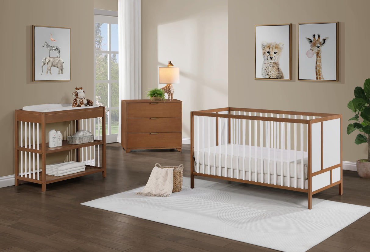 Guardrail, Walnut Finish - Converts Crib to Toddler Bed, Safe Nursery Furniture