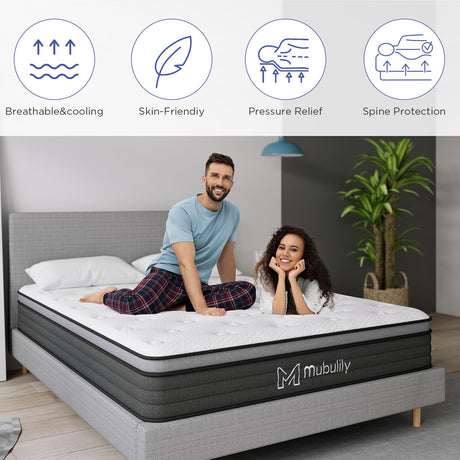 Full Mattress,8 Inch Hybrid Mattress in a Box with Gel Memory Foam