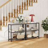 Console Table with Power Outlets, Entryway Table with Storage, Narrow Sofa Table