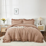 3 Pieces Solid Farmhouse Shabby Chic Bedding Comforters & Sets