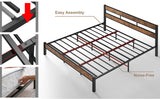 King Bed Frame and Headboard, Easy Assembly, Noise-Free, No Box Spring Needed