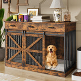 48 Inch Large Dog Crate Furniture with Storage Drawers