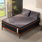 King Mattress, 14 Inch Plush Hybrid Mattress, Black Memory Foam