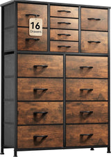 16 Drawer Dresser, Fabric Dresser for Bedroom, Large Chest of Drawers