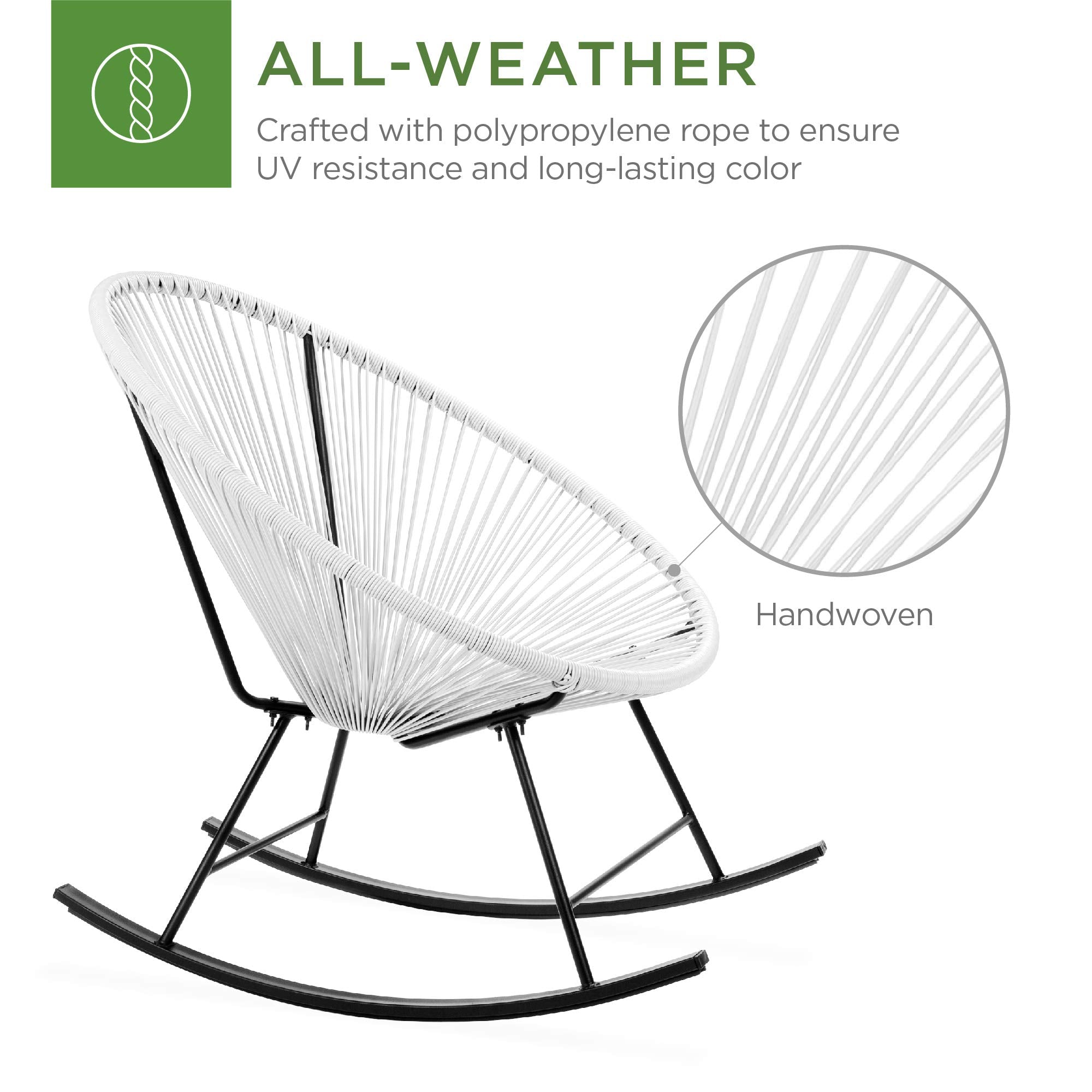 3-Piece Outdoor Acapulco All-Weather Woven Rope Patio Conversation Bistro Set