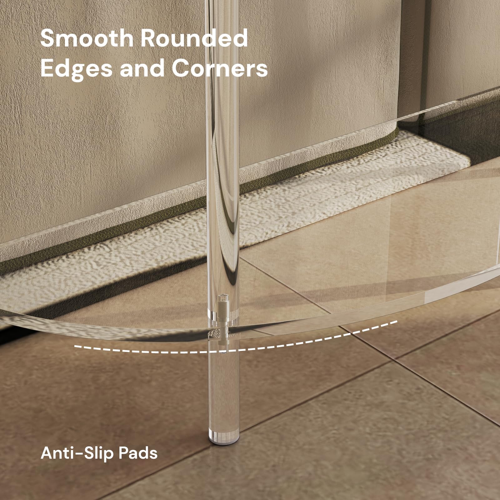 Half Moon Acrylic Console Table - 29.5" Clear Entryway Table