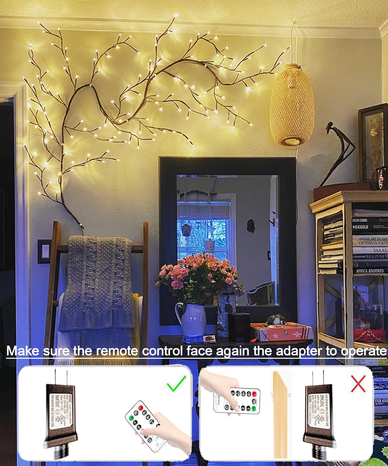 Enchanted Willow Vine Lights with Remote, Christmas Decorations DIY Vines for Room