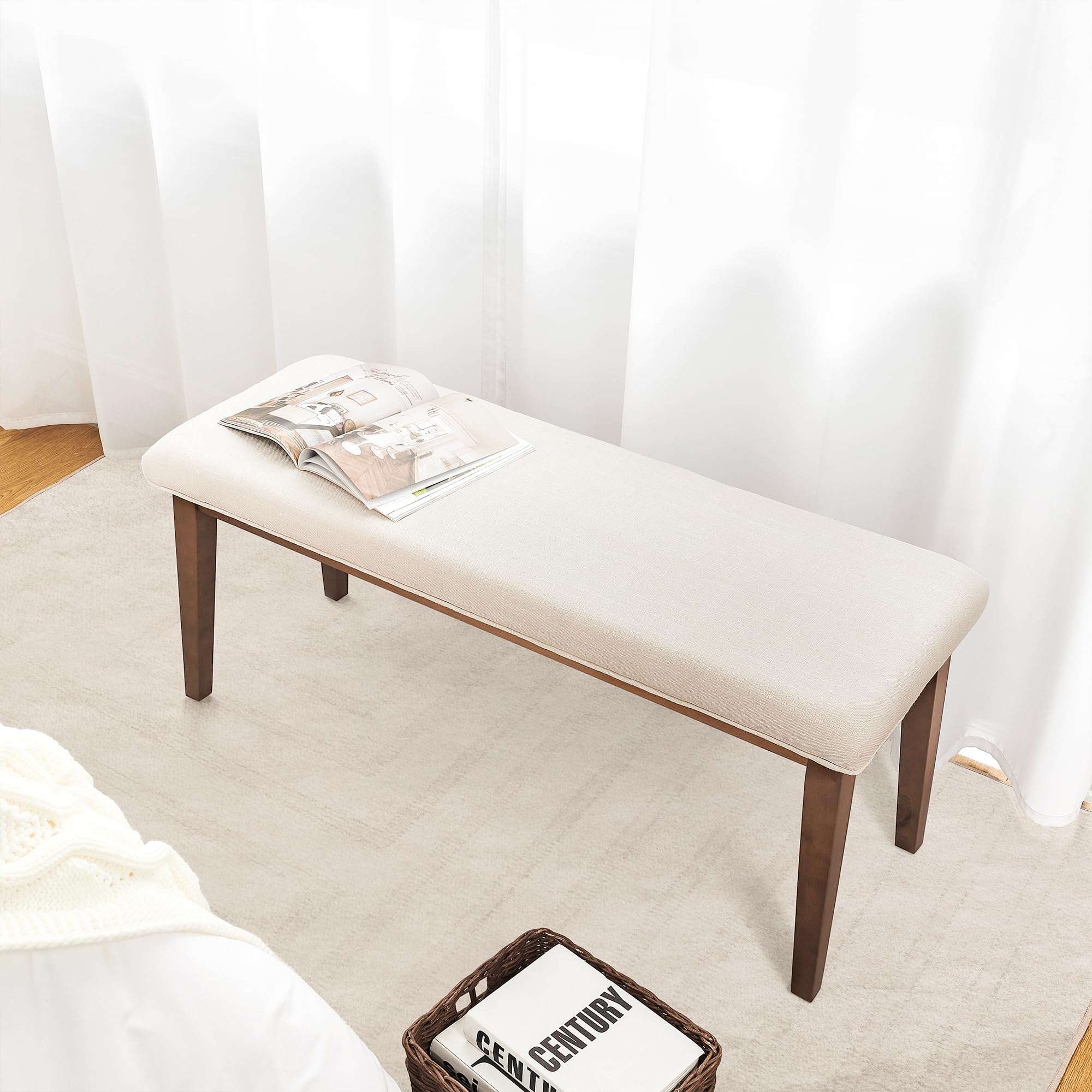 Upholstered Bench for Bedroom End of Bed,42.5-inch Entryway Bench