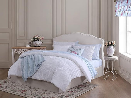 Queen Comforter Set, Reversible Cotton Bedding with Matching Shams, Vintage-Inspired