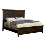 FOA Andrew 2pc Dark Walnut Solid Wood Bedroom Set - King + Nightstand