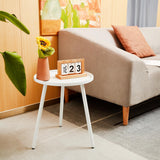 End/Side Tables - Small Round Accent Table, Metal White Narrow Night Stands