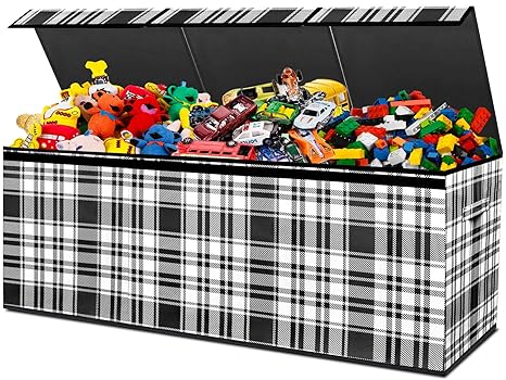 Toy Box for Boys, Toy Chest Storage, Collapsible Sturdy Kids Storage Bins with Lid & Handles