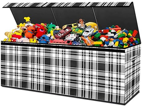 Toy Box for Boys, Toy Chest Storage, Collapsible Sturdy Kids Storage Bins with Lid & Handles