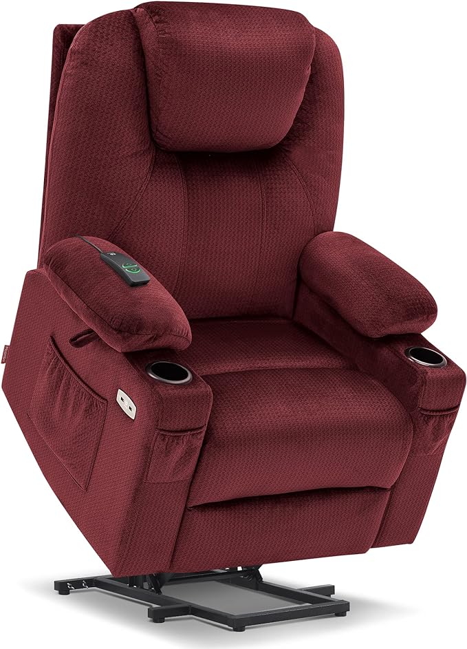 Medium Power Lift Recliner Chair Sofa with Massage and Heat for Elderly, 3 Positions