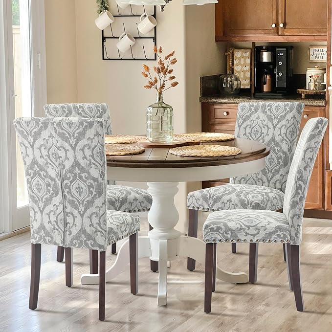 Upholstered Parsons Dining Chairs Set of 4