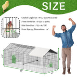 Metal Chicken Coop 88.5"×41"×41" Chicken Coop Chicken Runs for Yard