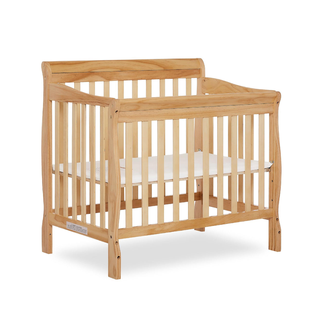 Aden 4-in-1 Convertible Mini Crib In Natural, Greenguard Gold Certified, Non-Toxic Finish,