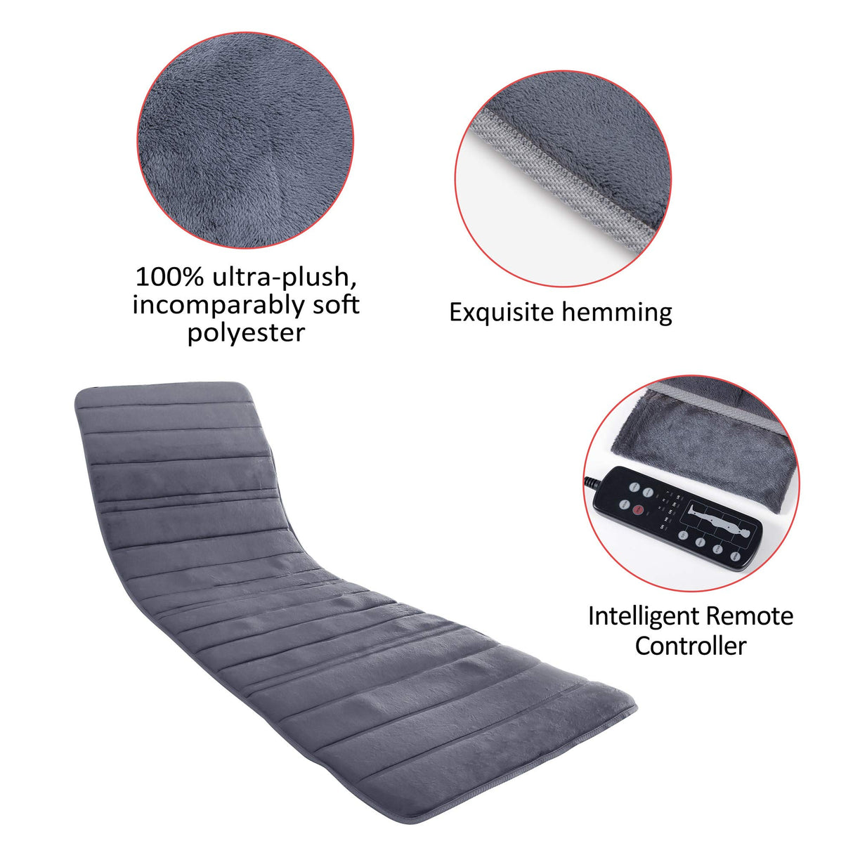 Full Body Massage Mat Pad with Heat, Chair Pad with 10 Vibration Motors