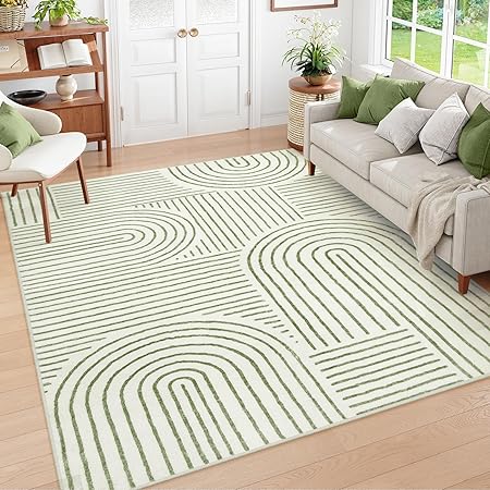 Abstract Washable Rugs 5x7, Non Slip Soft Living Room Rugs Ultra-Thin