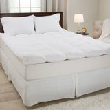 Down Mattress Topper - Full-Size 4-Inch Duck and Goose Feather Bed with Cotton Cover -