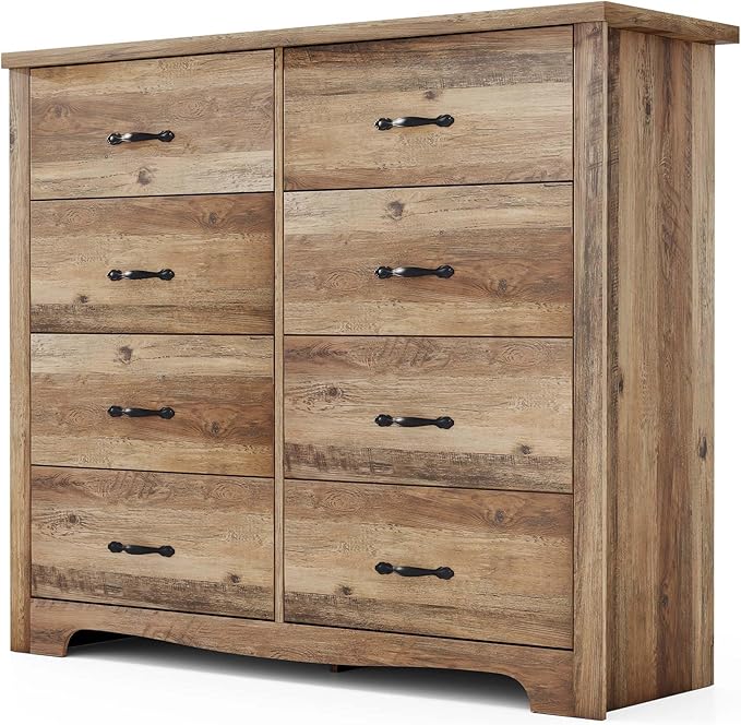 7 Drawers Dresser for Bedroom, Wood Bedroom Dresser Modern Drawer Chest