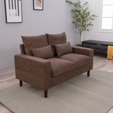 Seater Sofa 2 Seat Loveseat Compact Loveseat Couch Living Room Furniture with Armrest, Brown 2 Seater