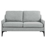 EEI-6021-LGR Corland Upholstered Fabric Loveseat, Light Gray