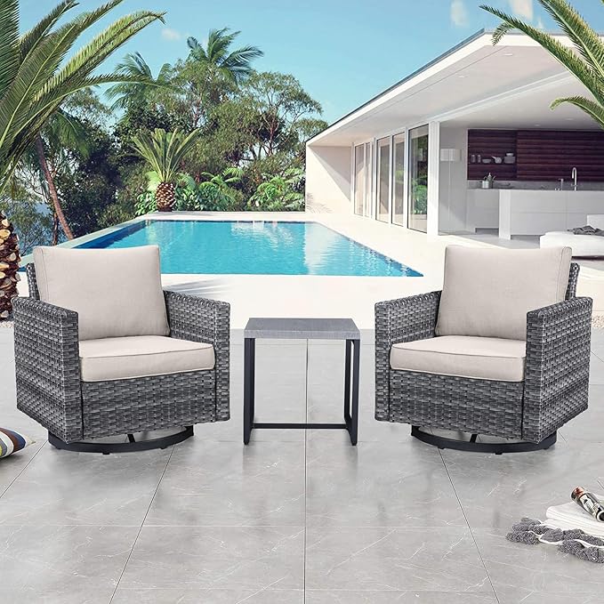 Outdoor Bistro Set 3 Piece Outdoor Wicker Patio Chairs