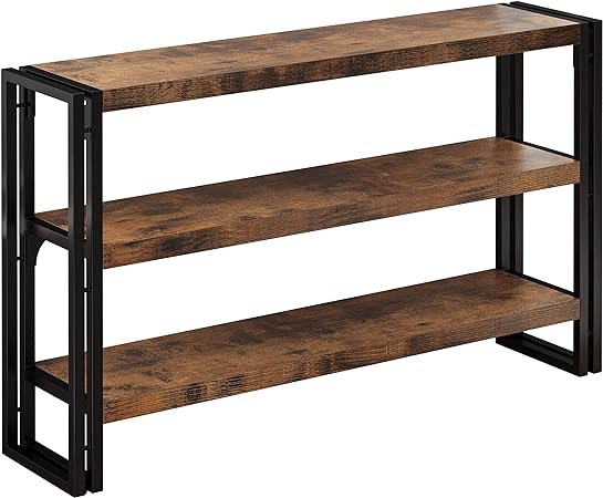 Wood Storage Shelf with Metal Frame