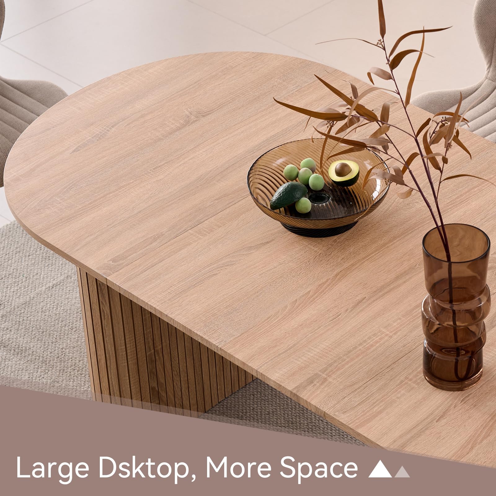 70.8" Oval Dining Table for 4-6 People - Modern Farmhouse Style