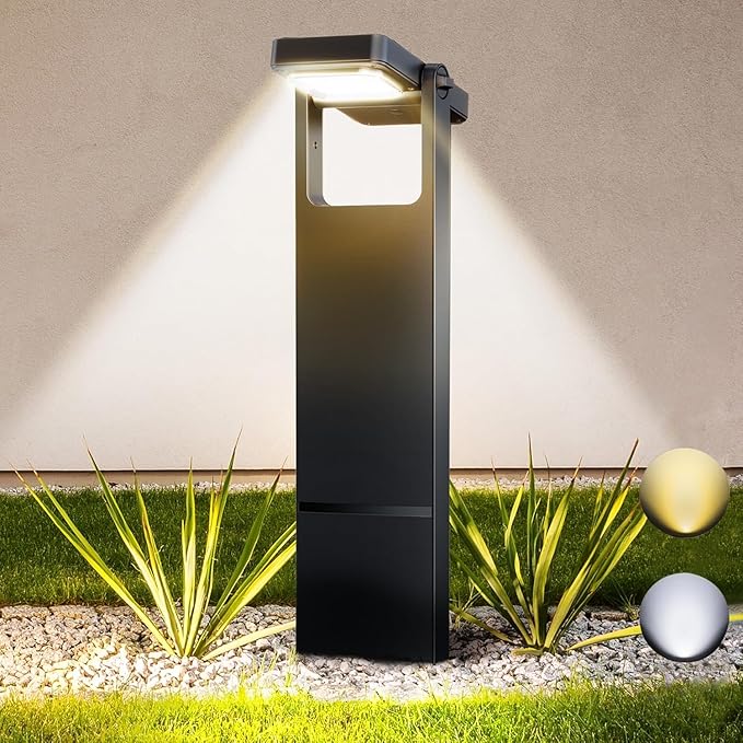 Solar Pathway Lights Outdoor 4 Pack, 360° Adjustable Panel