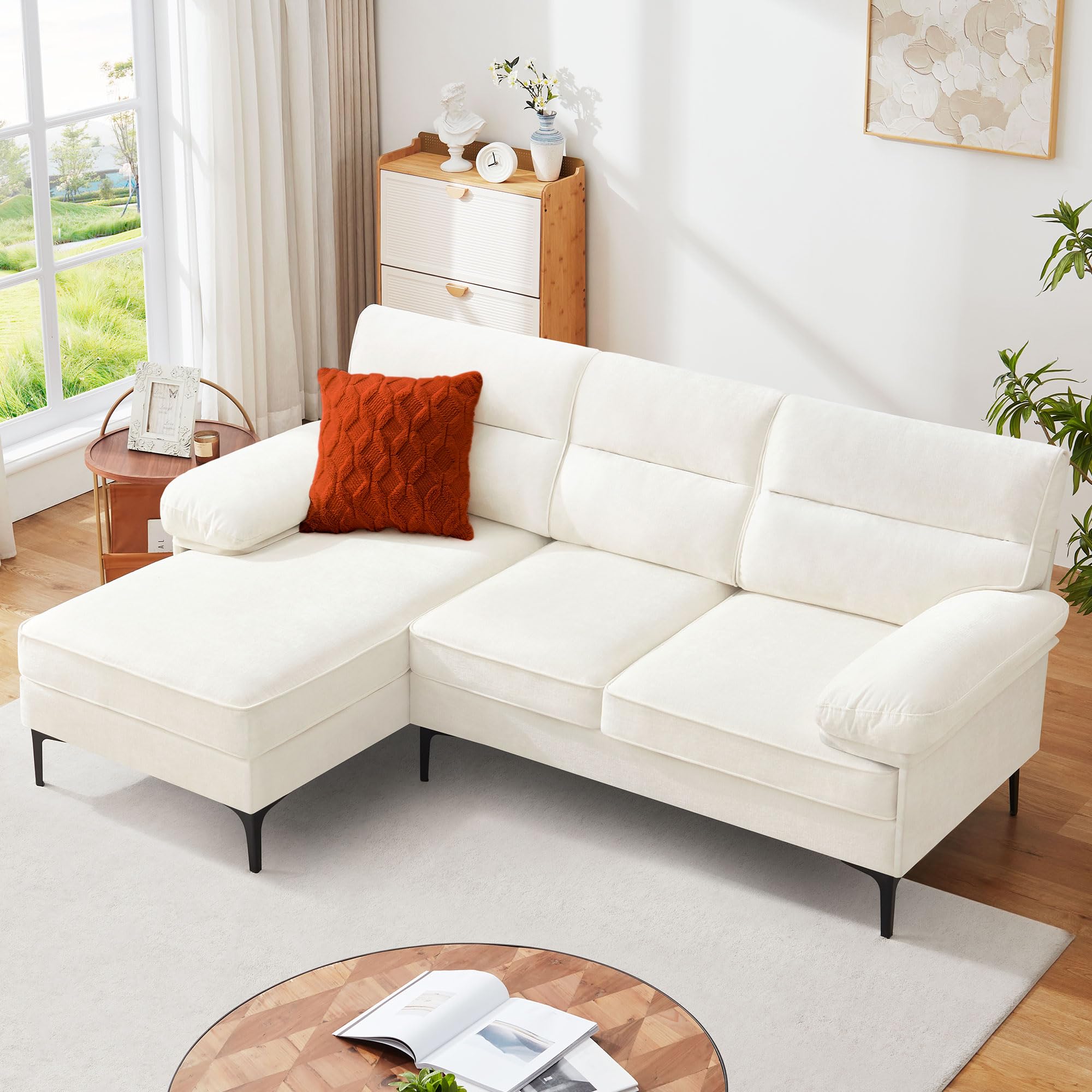 85”Sectional Couch for Living Room, Convertible L Shape Couch 3 Seat Comfy Sofa