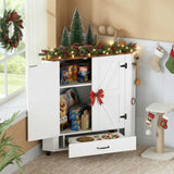 Farmhouse Dog Food Storage Corner Cabinet with Feeding Station