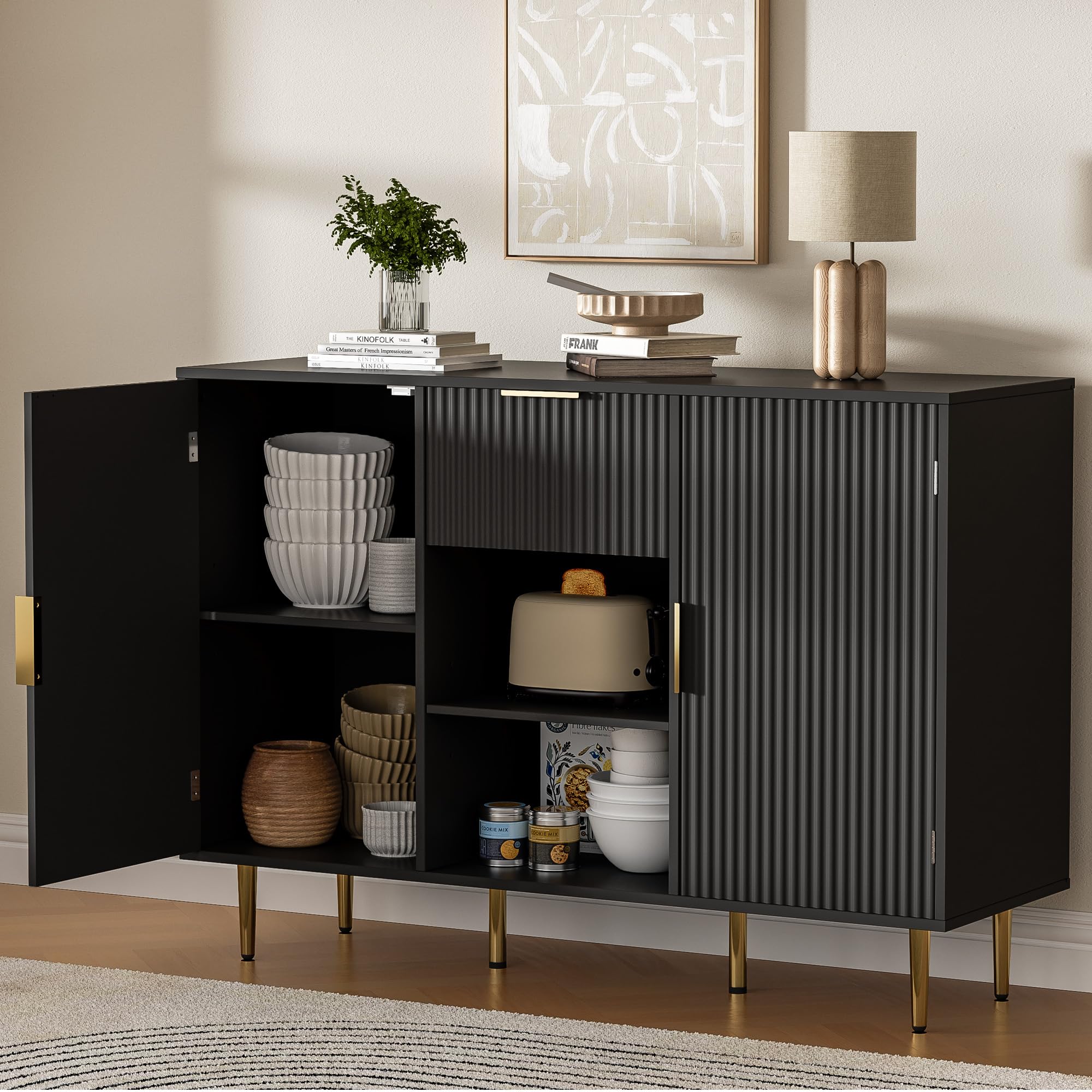 47.2" Large Sideboard Buffet Cabinet with 2 Doors & Drawer