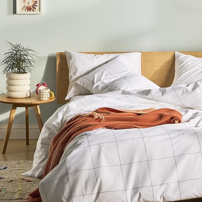 Percale Duvet Cover - 100% Cotton, Full/Queen Size in Abyss Blue