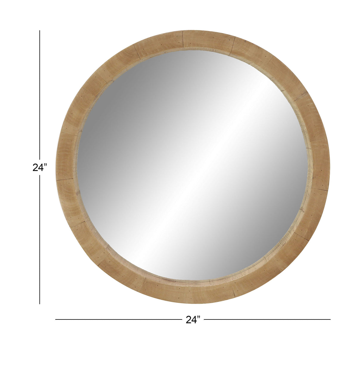 Wood Room Wall Mirror Entryway Mirror, Wall Mounted Mirror 24" x 3" x 24", Brown