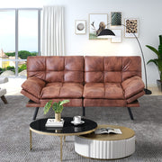 Futon Sofa Couch Bed,Convertible Adjustable Backrest Armrests Memory Foam Sofa