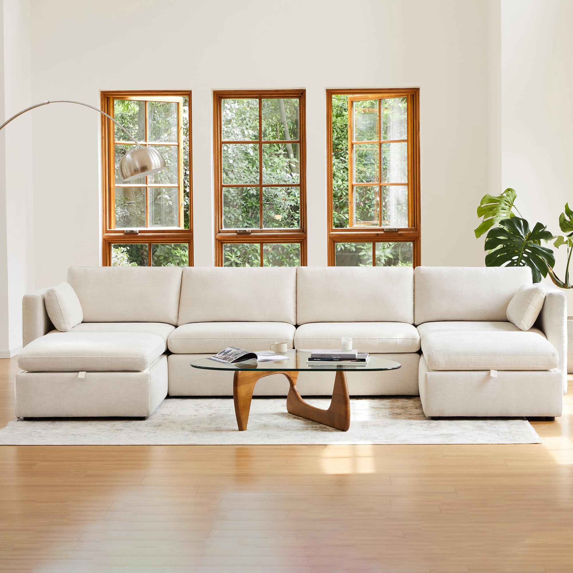 Oversized Modular Sectional Fabric Sofa Set, FSC Certified Extra Large U Shaped Couch