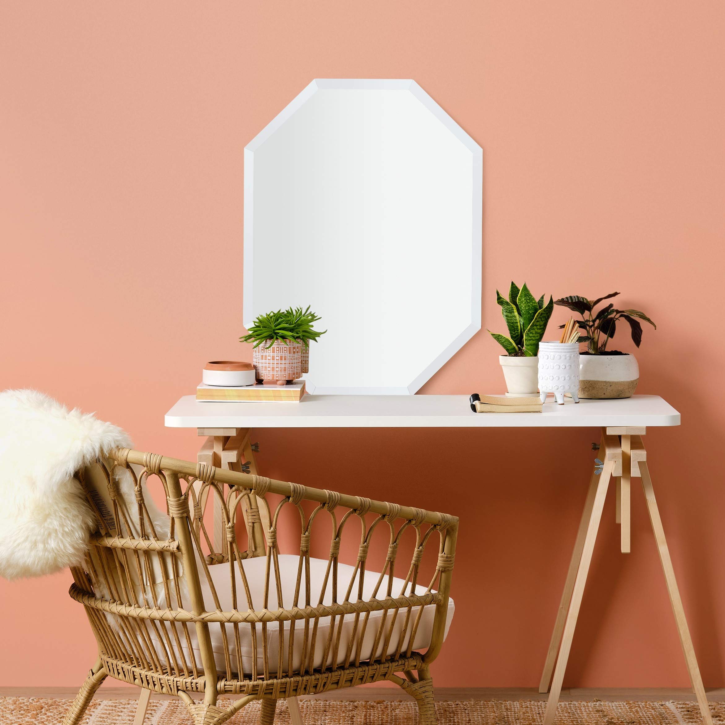 Frameless Octagon Mirror | 1" Beveled Edge | Bathroom Wall Mirror
