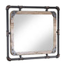 Marico Industrial Wall Mirror with Metal Frame and Nailhead Trim