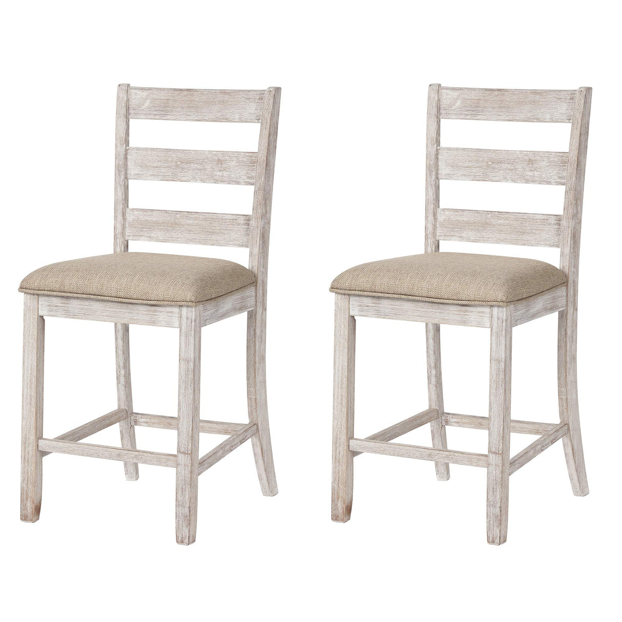 Skempton 24" Counter Height Upholstered Barstool, Set of 2, Antique White