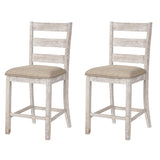 Skempton 24" Counter Height Upholstered Barstool, Set of 2, Antique White