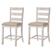Skempton 24" Counter Height Upholstered Barstool, Set of 2, Antique White