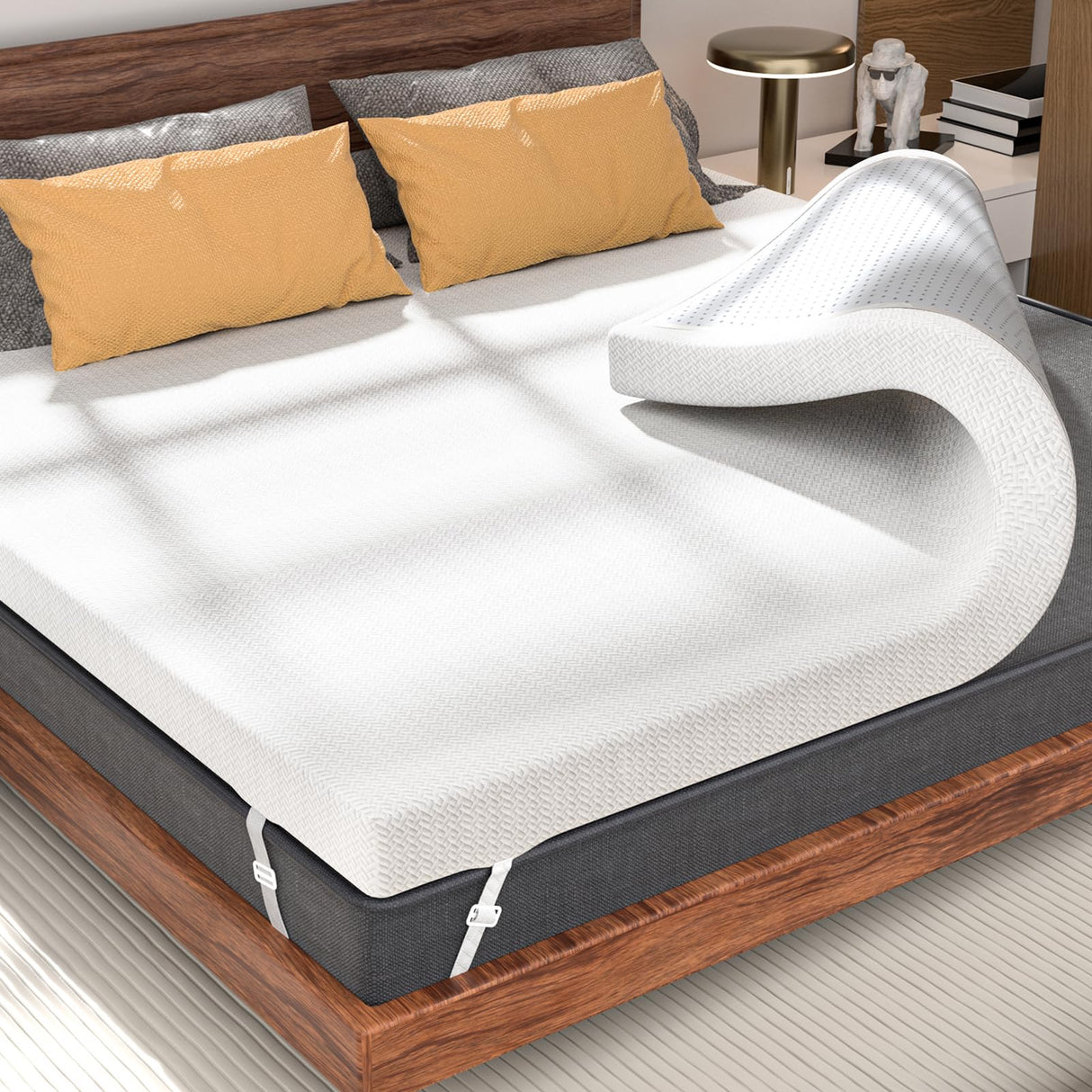 3 Inch Gel Memory Foam Mattress Topper King, Cooling Mattress Topper