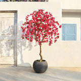 Bougainvillea Tree,7FT Fake Bougainvillea Trees with Flowers in Grey Planter