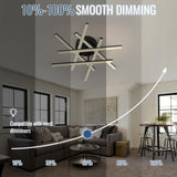 Modern LED Ceiling Light - Dimmable 5CCT Flush Mount (6 Lights, Black)