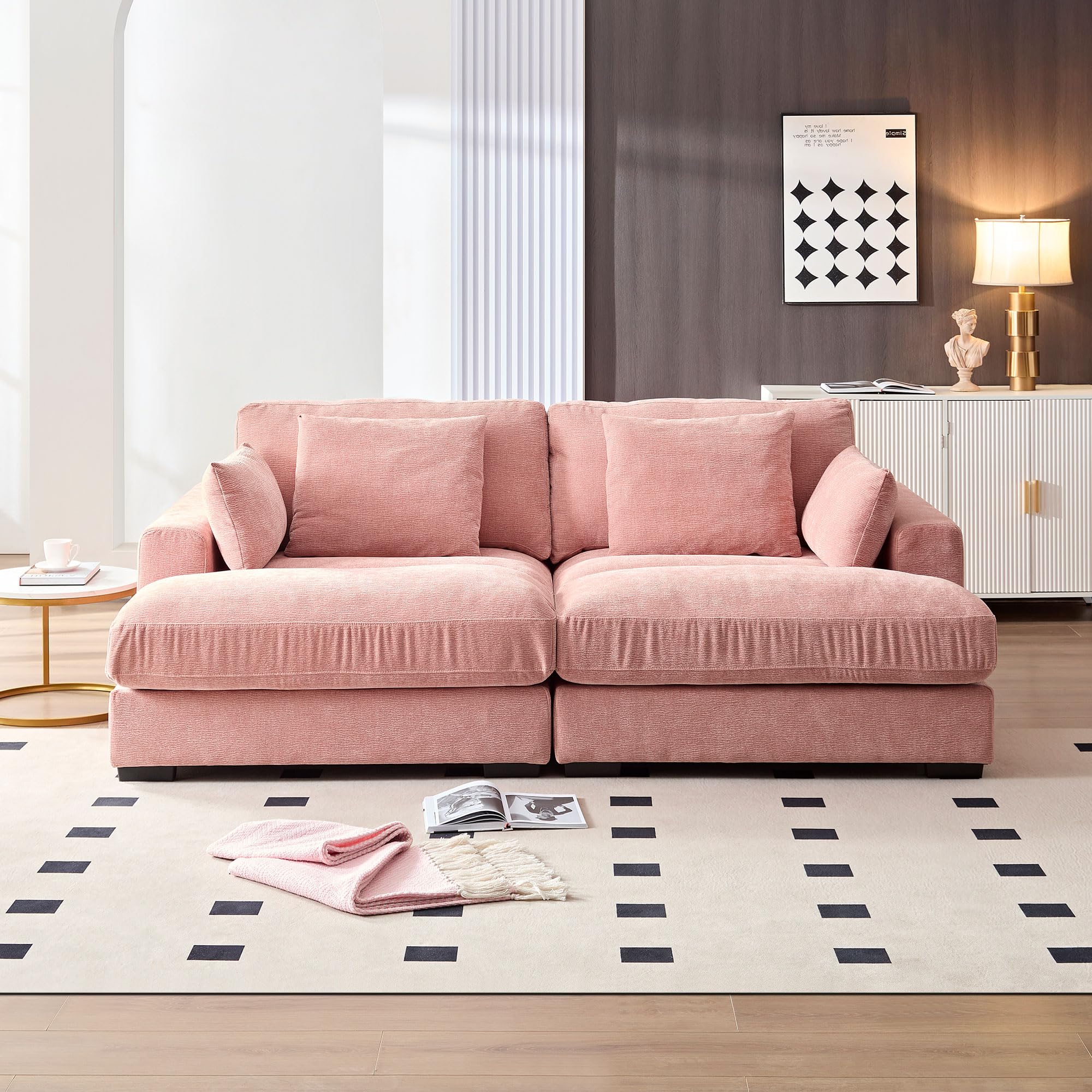 Modern Chenille Upholstered Sectional Sofas Cloud Couch