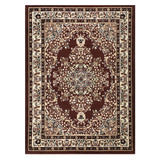 Oriental 8x10 Traditional Medallion Indoor Area Rug Siesta (Maroon Beige, 7'10" x 10')